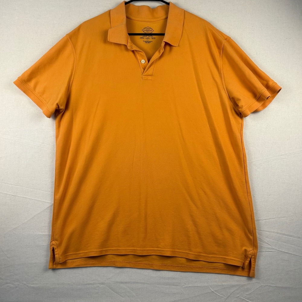 St Johns Bay Mens XL Orange Performance Polo Shirt Short Sleeve Quick Dry